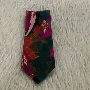 Vintage index colorful pink orange men’s silk tie